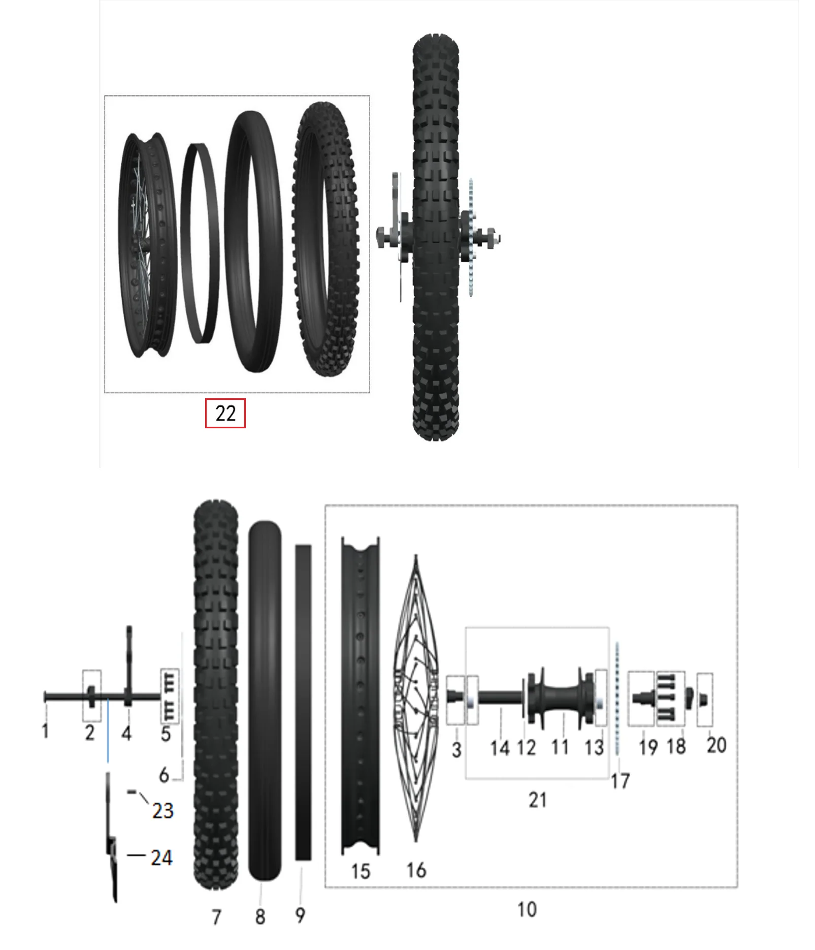 Kit de rueda trasera completa - 19'' - Image 2